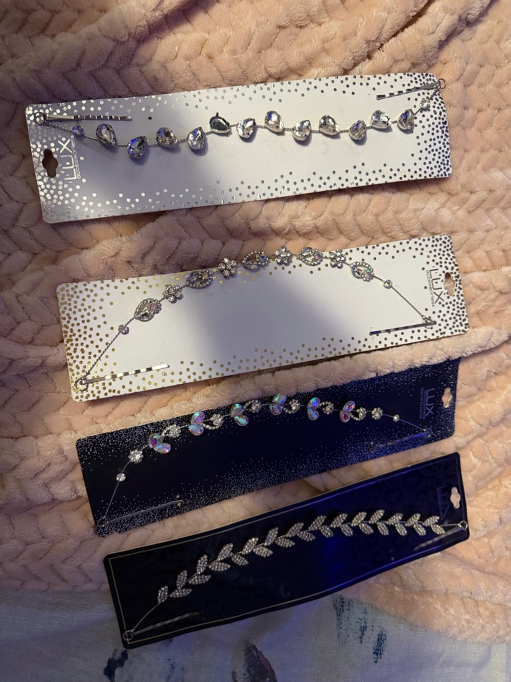 Sparkling Crystal Hair Vine Set - Silver Tones